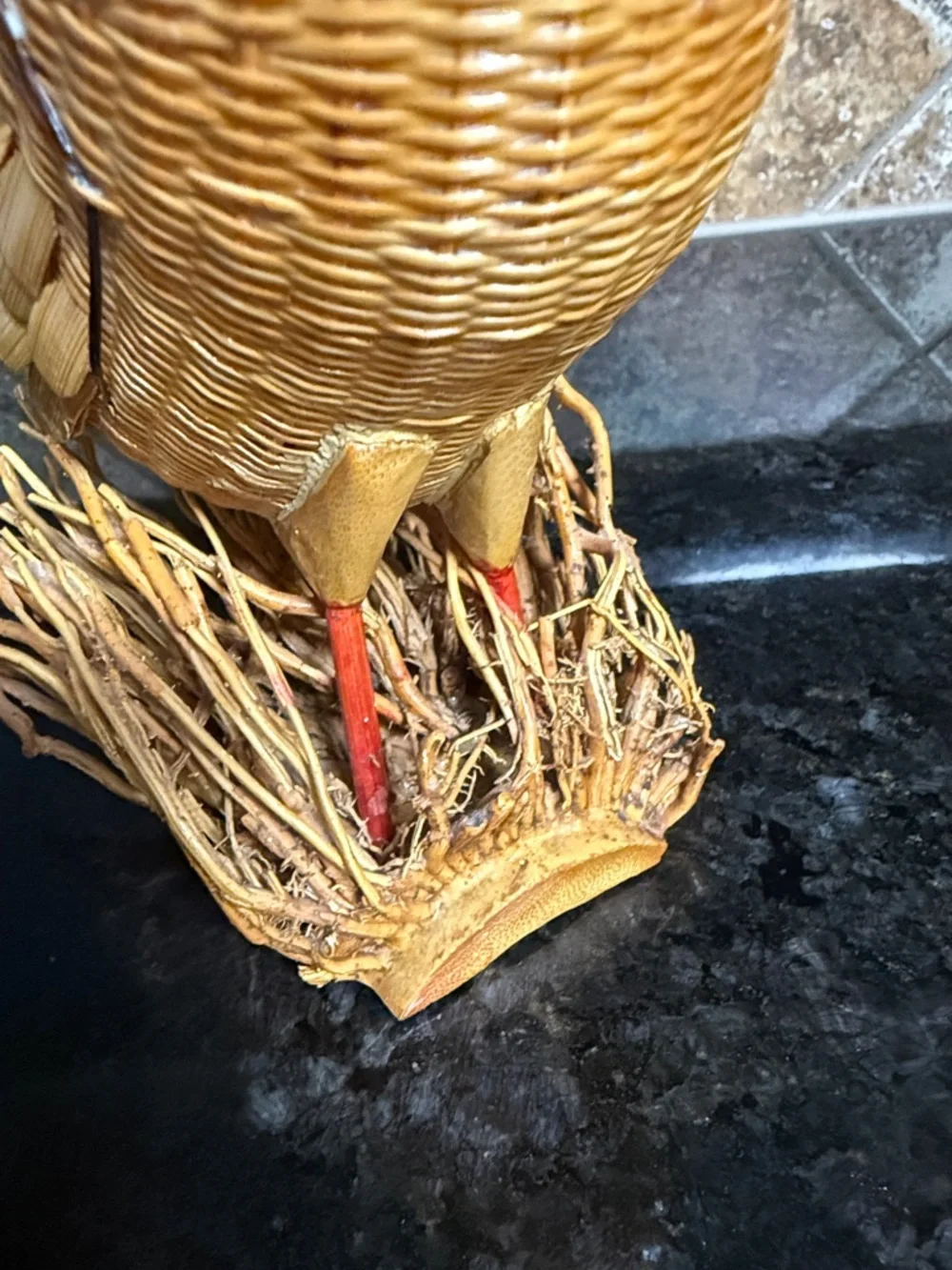 Kiangsi Handicrafts Rooster Chicken Basket With Lid Vintage